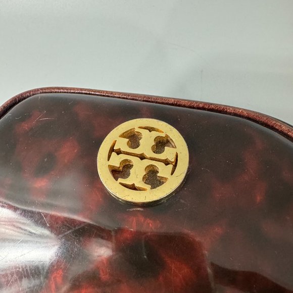 Tory Burch Clear Tortoise Shell PVC Small Zip Cosmetic Bag - Picture 11 of 14